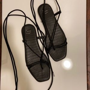 Black Anckle tie sandals 7.5